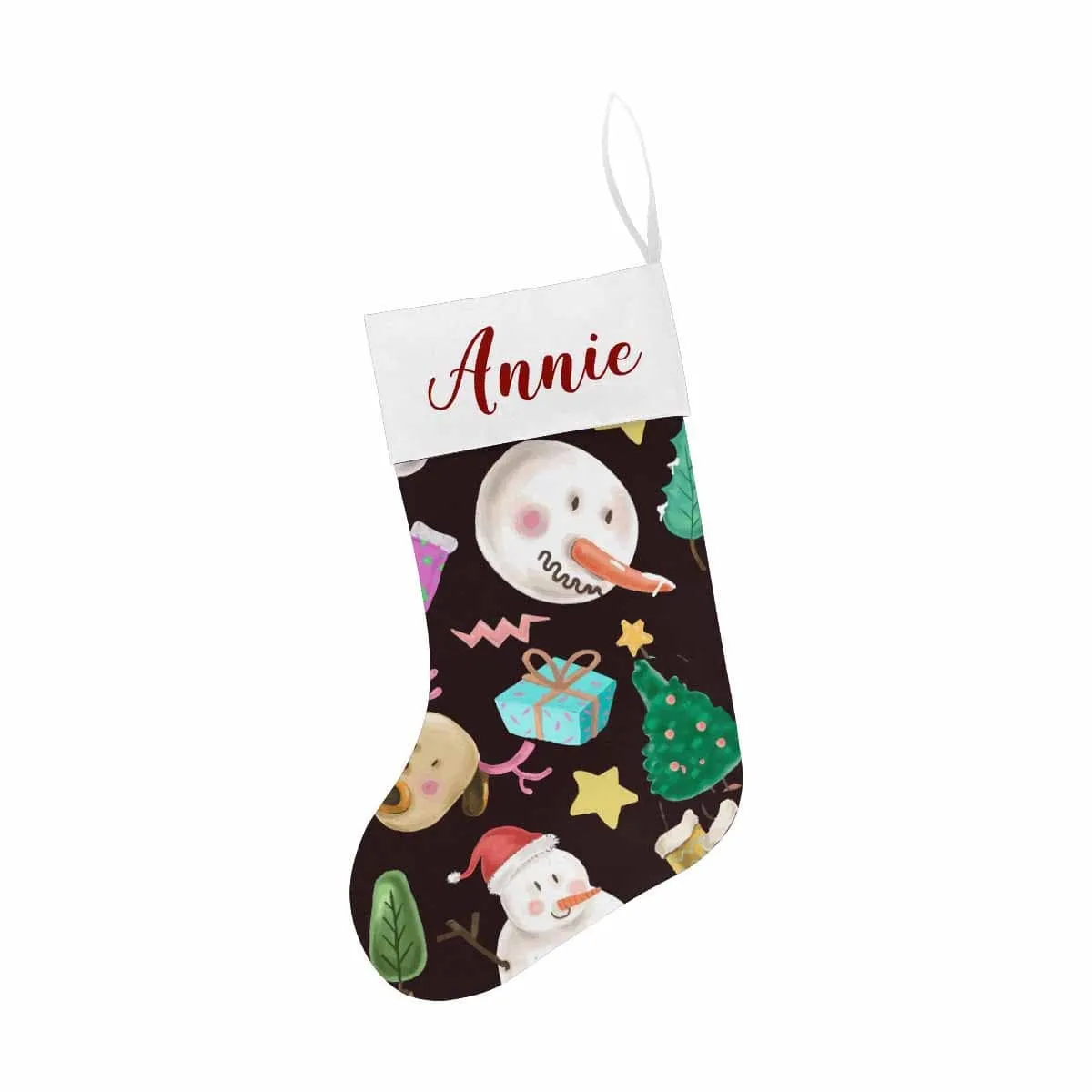 17.52in(L) Super Size-Custom Name Christmas Tree Snowman Gift Christmas Stocking