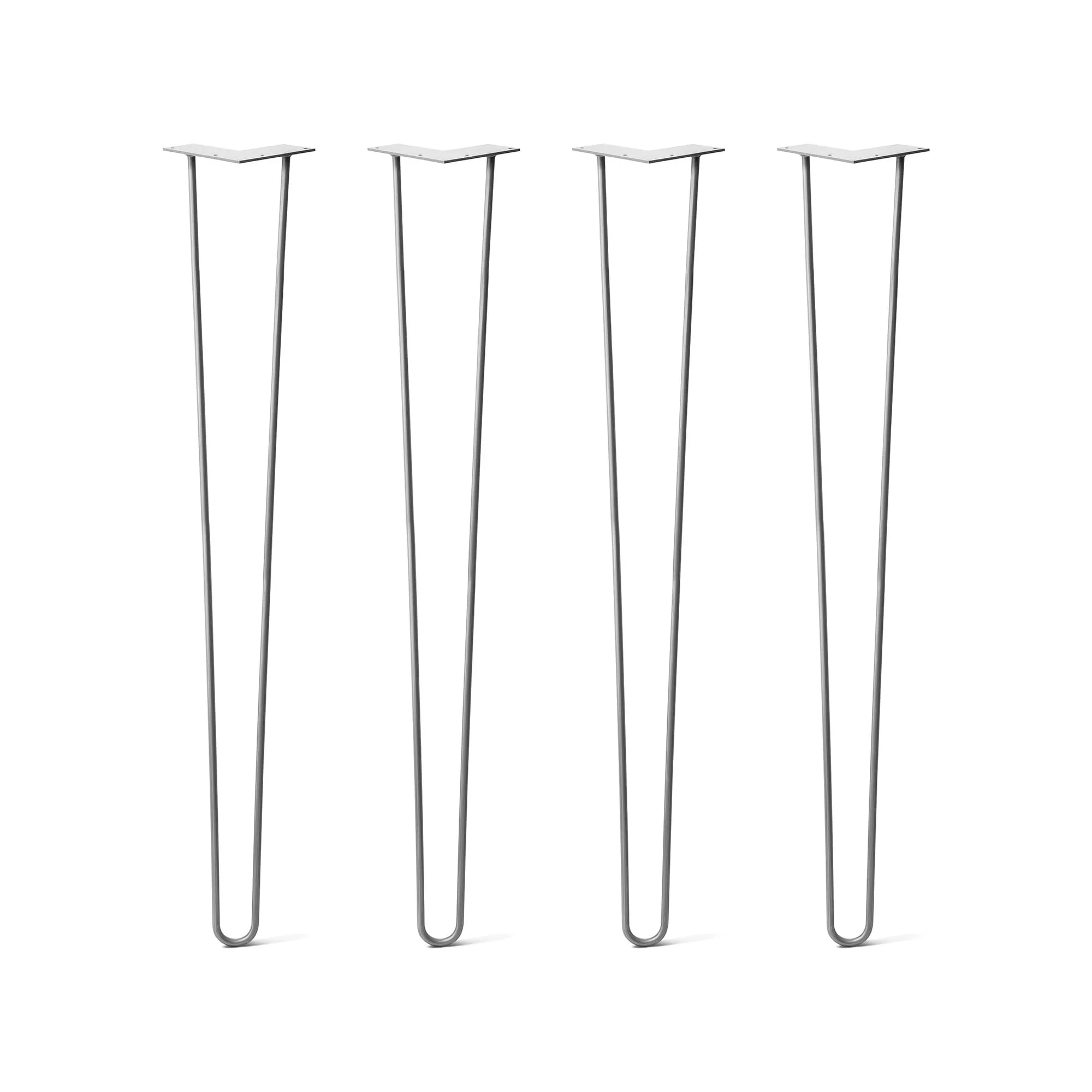 Hairpin Legs Set of 4, 2-Rod Design - Clear Coated Finish