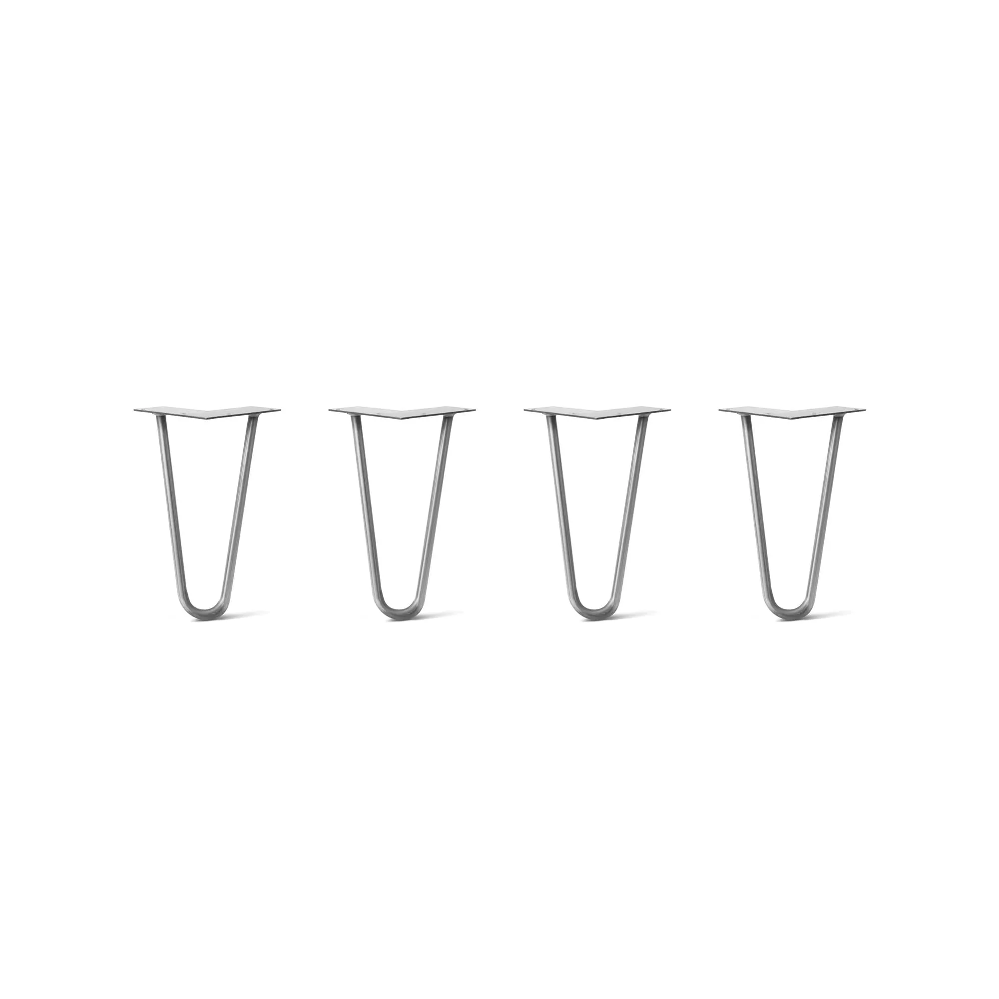 Hairpin Legs Set of 4, 2-Rod Design - Clear Coated Finish